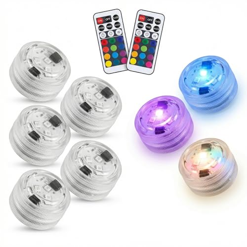 Waterproof RGB Submersible LED Lights with Remote for Pool Fountain Vase