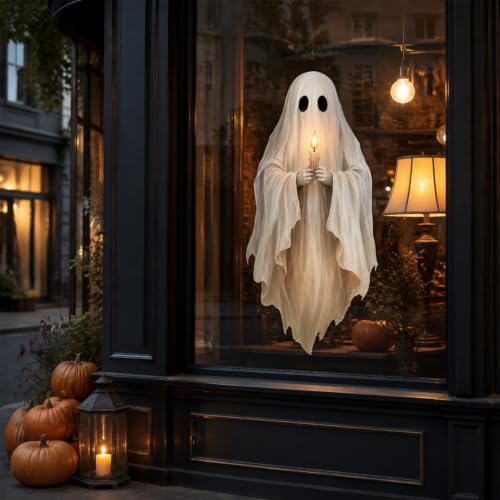 Halloween Ghost Window Clings - Spooky Reusable Decals for Holiday Decor