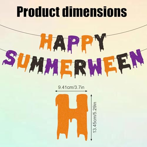 Summerween Banner Set - Glitter Happy Summerween Party Decorations
