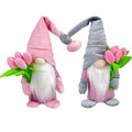 Pink Gnome Plush Decorations Set - Spring Tulip Home & Gift Decor - 2PCS