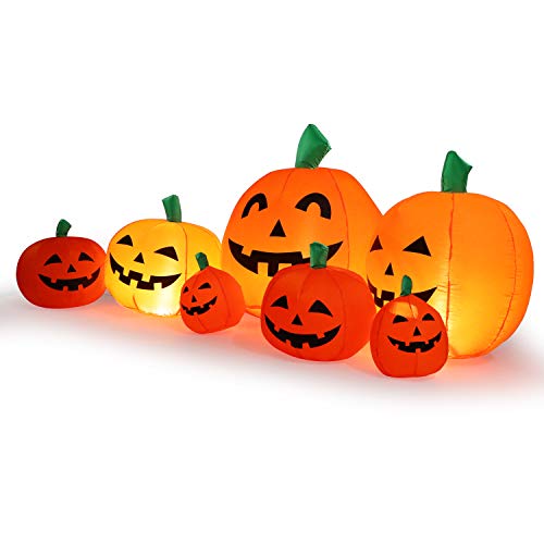 7.5 Ft Halloween Inflatable Pumpkin Decoration with Lights - Yard & Garden Outdoor Decor