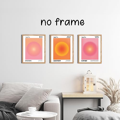 Angel Numbers Wall Art Prints Set of 3 - Spiritual Bedroom Decor 12x16 Inches