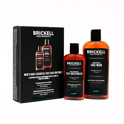 Brickell Men's Skincare Gift Set - Daily Essential Face Care Routine with Gel Cleanser & Moisturizer