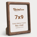 7x9 Walnut Picture Frame - Handcrafted Natural Wood with Tempered Glass, Wall & Tabletop Display - Black Walnut Variation