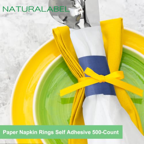 Self-Adhesive Napkin Bands Navy Blue Pack of 500 - Disposable Table Decor