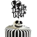 Skull Cake Topper for Halloween & Wedding - 6 Inch Glitter Silhouette Decoration