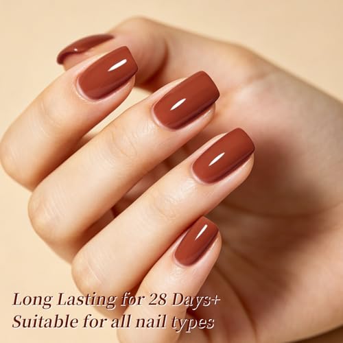 Fall Winter Gel Nail Polish Set - Brown, Caramel, Pumpkin Orange - Fifth Avenue Variation