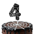 Black and White Number 4 Birthday Candle for Cake - Cobweb Theme Party Decorations