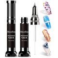 Rhinestone Nail Glue with Brush & Precision Gel - 8ml x 2 Set for Gems & Charms