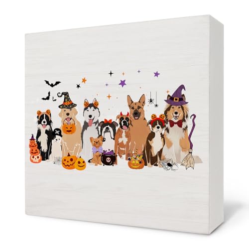 Halloween Dog Wooden Sign - Rustic Pet Decor for Home & Office