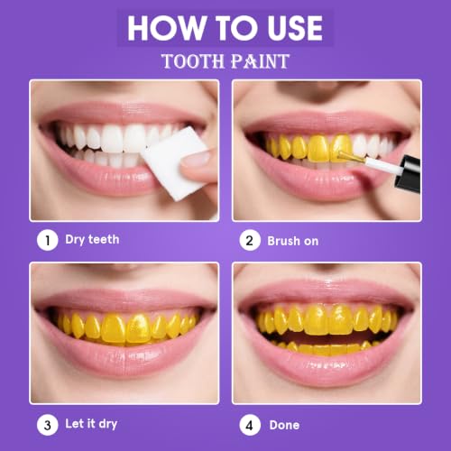 Gold Tooth FX Paint - Temporary Metallic Teeth Makeup for Halloween and Cosplay