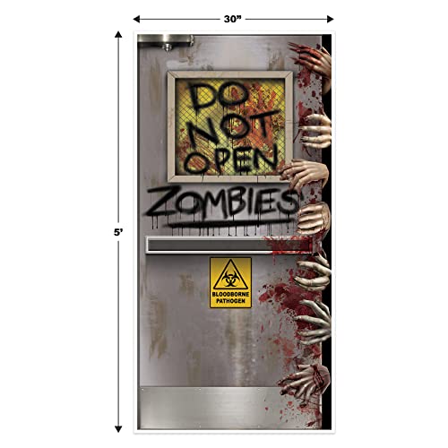 Zombie Lab Door Covers - 2 Pieces Halloween Scary Haunted Door Decor - 5ft x 30in Variation of Halloween / Zombies Lab
