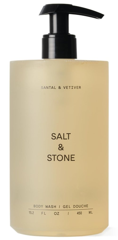 Salt & Stone Body Wash - Antioxidant-Rich Formula for Deep Moisture | Sulfate & Paraben Free, Santal & Vetiver, 15.2 fl oz