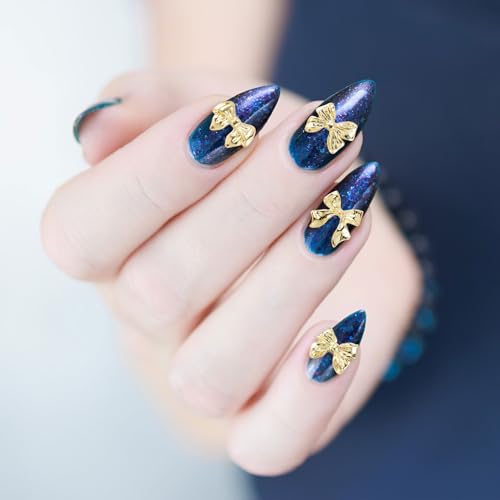 90Pcs Gold Bow Nail Charms for Nail Art & Crafts - 3 Styles