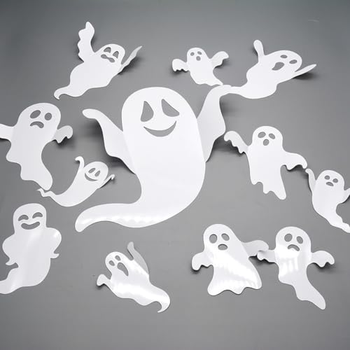 Halloween Wall Stickers Set - 25Pcs Ghost & Bat Decor with Variation Halloween-2