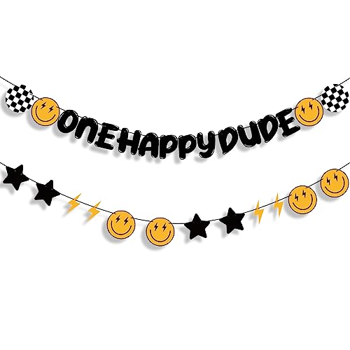 Happy 1st Birthday Banner Set - DIY Smile Face Decorations for Parties