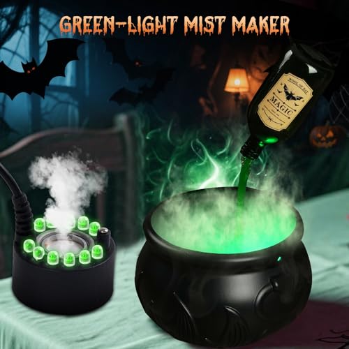 Halloween Floating Potion Decor Set with Cauldron and Mist Maker - Indoor Spooky Halloween Party Decoration