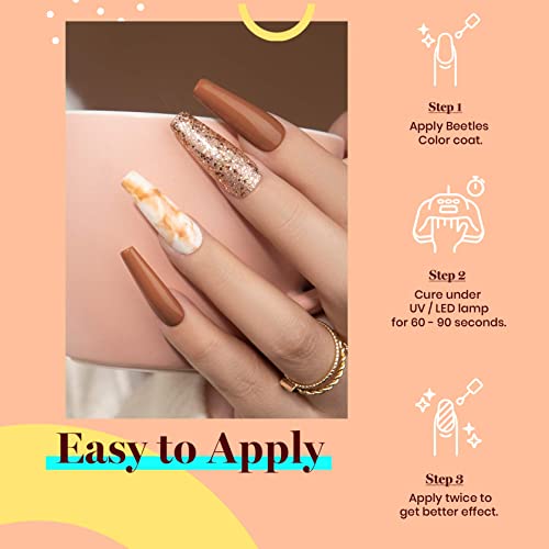 Dark Brown Gel Nail Polish - Latte Haze, 15ML - Creme Brown Variation