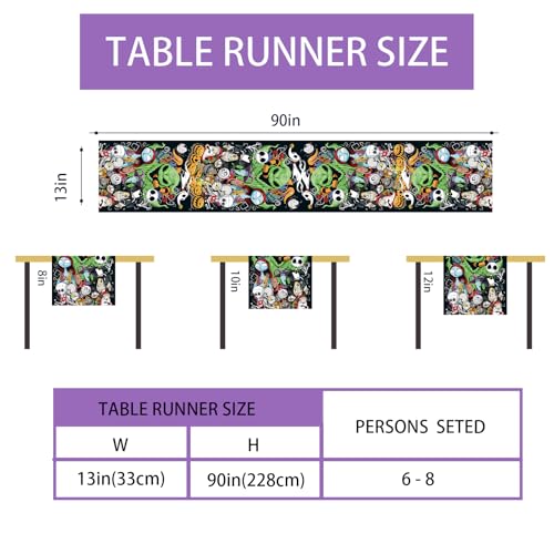 Halloween Pumpkin Table Runner for Fall Decor 13x90 Inches - Farmnall