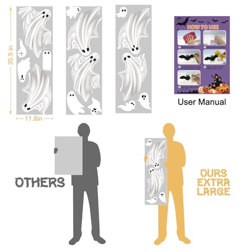 Halloween White Ghost Window Cling Decal Large 35.5 Inch - Variation of This Listing: White Ghosts 03