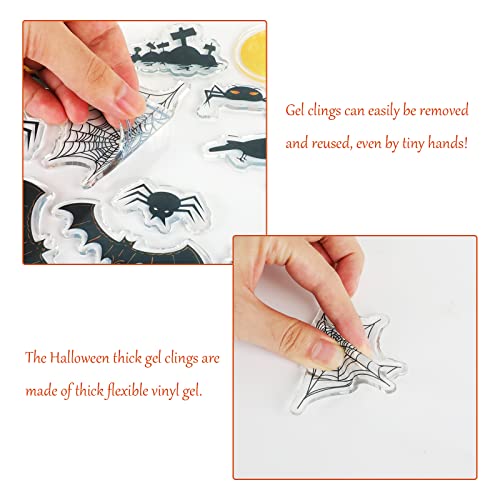 Halloween Gel Clings for Windows Mirrors Decor - Spooky Reusable Stickers - Halloween