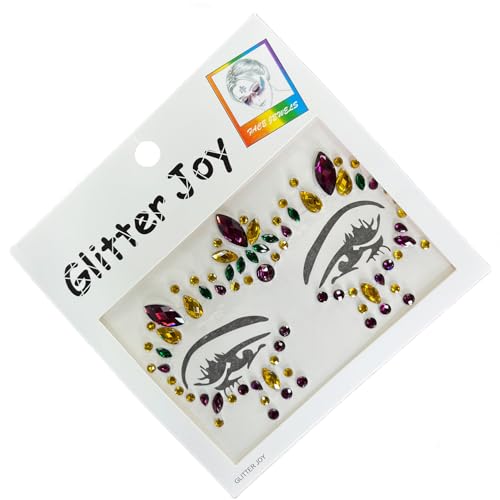 Halloween Face Gems Sticker Set - Multi-Color Face Jewels & Body Glitter 5-Pack