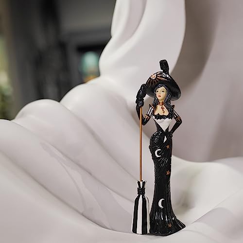 Halloween Fairyland Witch & Sugar Skull Couple Figurines - Dia De Los Muertos Decor
