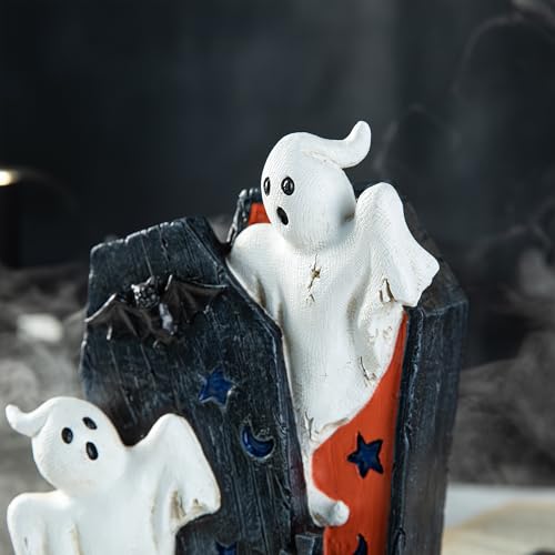 Halloween Ghost Gravestone Table Sign - Indoor Outdoor Decor for Party & Home