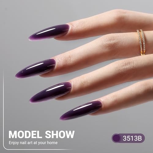Gel Nail Polish 15ML - Deep Purple Fall Winter Sheer Soak Off Nail Art