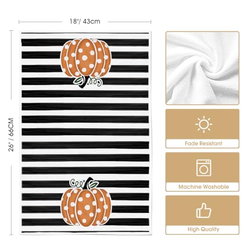 Polka Dot Fall Kitchen Towels Set of 4 - 18x26 Inch Absorbent Dish Towels