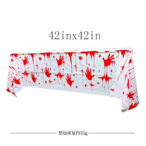 Halloween Bloody Handprint Party Tablecloth & Flag Set - Horror Theme