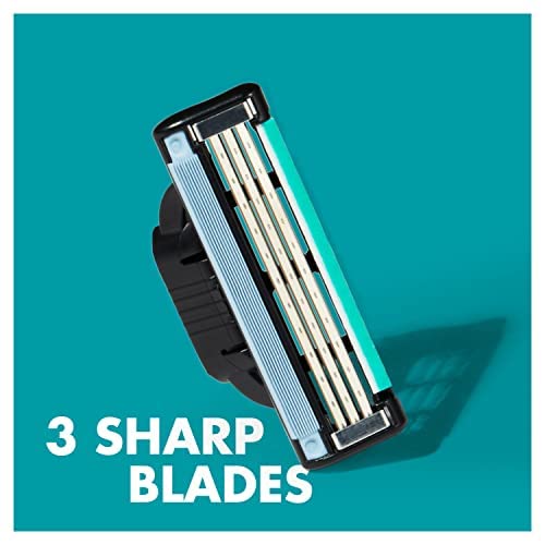 Gillette Mach3 Razor Blades Men, Pack of 12 Razor Blade Refills, Stronger Than Steel Blades, Enhanced Lubrastrip