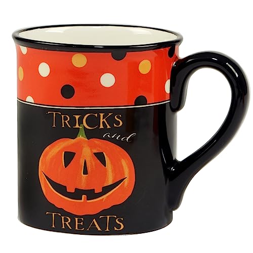 Large Halloween Mug Set of 3 – 18 oz Ceramic Spooky Drinkware with Characters & Sayings