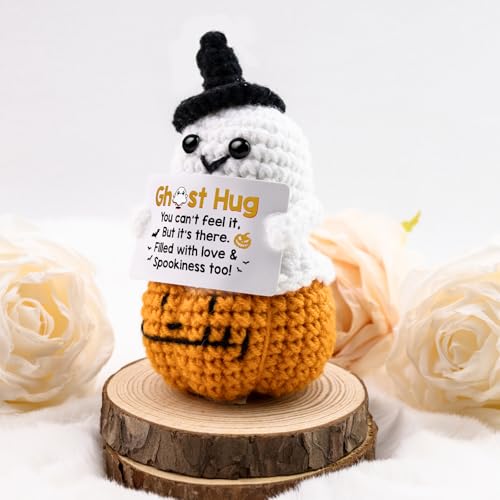 Halloween Crochet Gift Set - Boo Basket Filler with Ghost & Pumpkin Charm