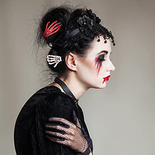 Skeleton Hands Bone Hair Clips - Gothic Halloween Claws Hair Accessories - Delicate Color