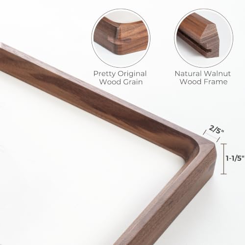 7x9 Walnut Picture Frame - Handcrafted Natural Wood with Tempered Glass, Wall & Tabletop Display - Black Walnut Variation