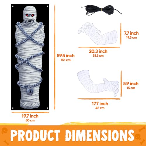 Halloween Tree Wrap Ghost Decoration with Mummy Hands Outdoor Yard Porch