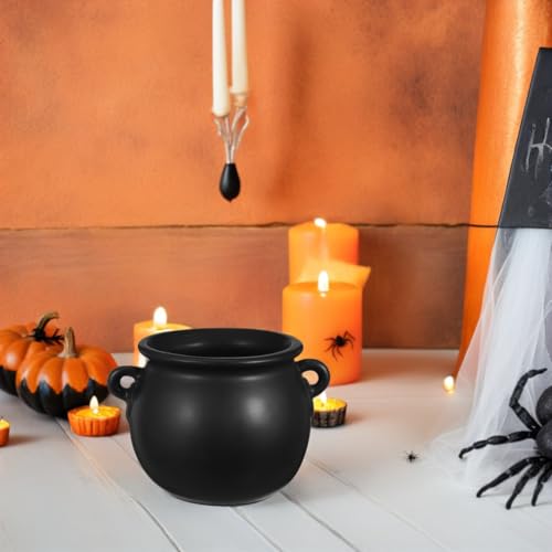 Ceramic Witch Cauldron Bowl for Halloween Candy & Snacks - Festive Decor