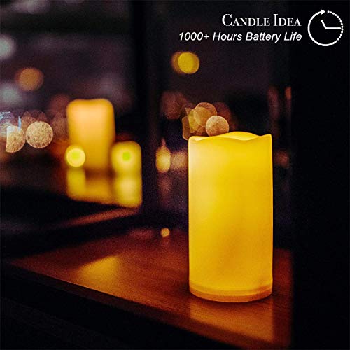 Waterproof Outdoor Flameless LED Pillar Candles with Remote - 2 Pack, 3x7 Inches