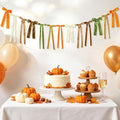 Fall Bow Garland for Autumn Decor, Thanksgiving Mantel Banner, Ready to Hang