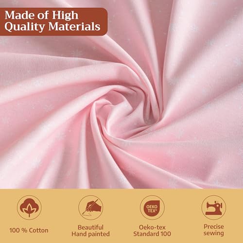 Christmas Market Pink Tablecloth 70x90 Rectangular Reusable Cotton - Maison d'Hermine