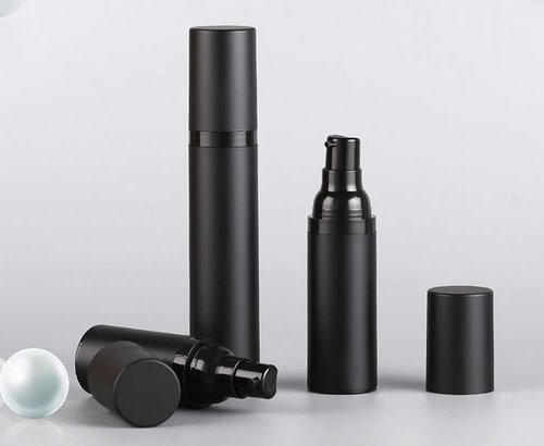 3 Pack Black Airless Pump Bottle Travel Lotion Bottles Cosmetic Cream Bottle Vacuum Pump Bottles Makeup Dispenser Container (30ml/1oz)