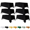 Fitable 6 Pack Rectangle Tablecloths - Black 70 x 108 Inch for Dining & Events