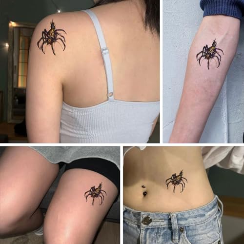 Halloween Shadow Spider Temporary Tattoos Waterproof Assorted 2 Sheets