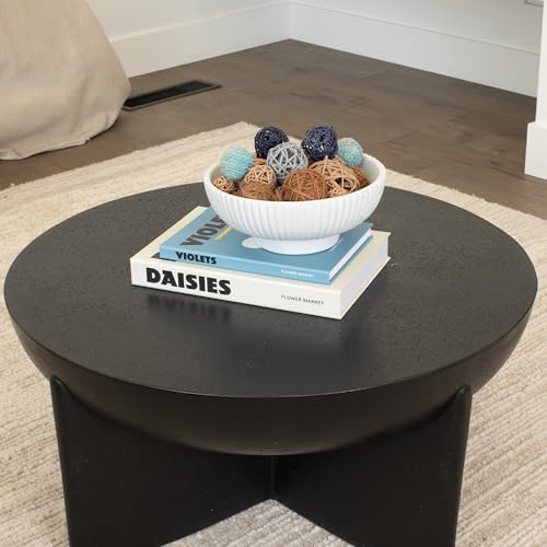 Decorative Concrete Fruit Bowl - Large Gray Key Bowl for Kitchen or Table - Handcrafted Modern Design