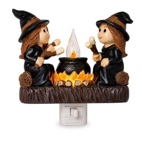 Halloween Witch Night Light Plug-In Witch Decor with Flickering Cauldron - Variation of THIS listing