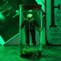 Horror Movie Ornament with Green LED Light - Jason in Glass Container - Unique Halloween Decor