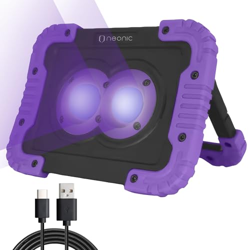 Rechargeable UV Black Light Flood Light - Cordless 395nm for Party, Catfishing, Camping - Variation 1
