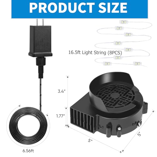 Colorful Large Inflatable Air Blower Fan Kit with 8 LED Lights - 1.5A
