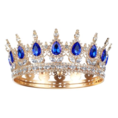 Women’s Queen Tiara Crown for Weddings Birthday Party Decorations Blue